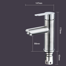 nzmegabuy brushed nickel single handle bathroom basin mixer tap with technical dimension labels