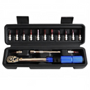nzmegabuy 15-piece 1/4 inch torque wrench set with blue handle, extension rod, and various hex and screwdriver bits