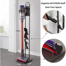 nzmegabuy black cast iron freestanding floor rack for Dyson cordless vacuum cleaners with accessory storage hooks