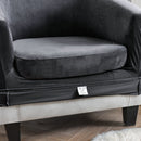 Tub Chair Cover + Cushion Cover  VELVET   Dark Grey