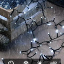 nzmegabuy 12m solar fairy lights with 100 cold white LEDs in a wooden crate, featuring IP65 waterproof design
