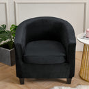 Tub Chair Cover + Cushion Cover  VELVET  Black