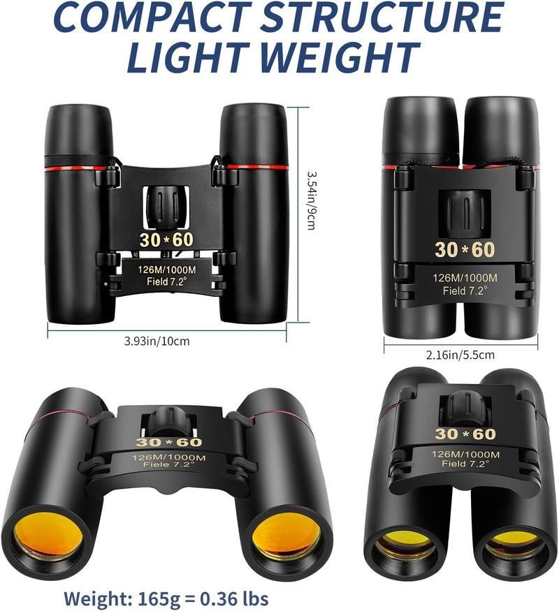Binoculars 30x60 Zoom Outdoor Travel with Carry Bag