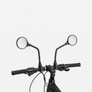 nzmegabuy pair of black flexible bike handlebar mirrors with convex lenses mounted on bicycle handlebars