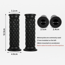 nzmegabuy black rubber-gel motorcycle handlebar grips with textured diamond pattern and dimensions for 22mm bars