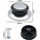 nzmegabuy 6-pack heat-resistant bakelite and stainless steel pot lid replacement knobs with M6 screws and washers