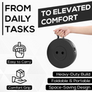 nzmegabuy black portable folding stool with a carry handle and space-saving telescopic design for camping or travel