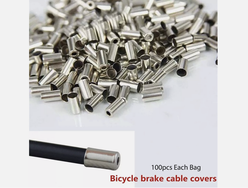 100pcs 5mm Housing End Caps Bike Ferrules Ferrule Brake Cable Metal Bicycle