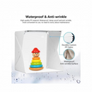nzmegabuy portable photo studio light box with waterproof anti-wrinkle PP backdrop and a colourful toy stacker