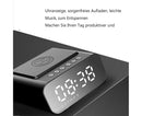 3 in 1 Alarm Clock Wireless Charger With Bluetooth Speaker - Black
