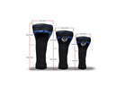 3pcs Golf Club Head Covers Set Fairway Woods Headcovers Long Neck