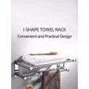 nzmegabuy 60cm stainless steel wall-mounted towel rack with a top shelf and bottom hooks for bathroom organization