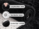 Super Soft Black Shaggy Carpet Rug | Modern Plush Floor Rug