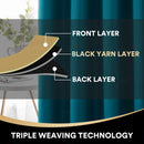100% Blockout Curtain Eyelet  2PC Dark Teal * 4 Sizes