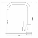 nzmegabuy kitchen mixer tap technical line drawing showing 273mm spout height and 223mm reach dimensions