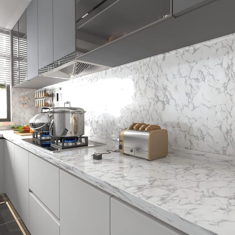 5M Marble Wall Sticker Decor Roll Wallpaper Self Adhesive Contact Paper PVC * 2 Colors