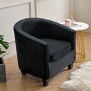 Tub Chair Cover + Cushion Cover  VELVET  Black