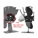 nzmegabuy 4-blade heat powered stove fan in black aluminium with improved safety design for wood burners