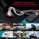 USB Car Charger Dual QC3.0+ PD Port With Voltmeter Outlet Socket for 12V Boat RV * 2 Colors