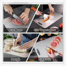 nzmegabuy stainless steel cutting board showing food preparation for meat, vegetables, dough, and fruit