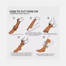 nzmegabuy instructional graphic showing five steps to correctly put on 20-30mmHg graduated compression socks