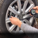 nzmegabuy digital tire inflator with pressure gauge being used to check the air pressure of an Audi car tire