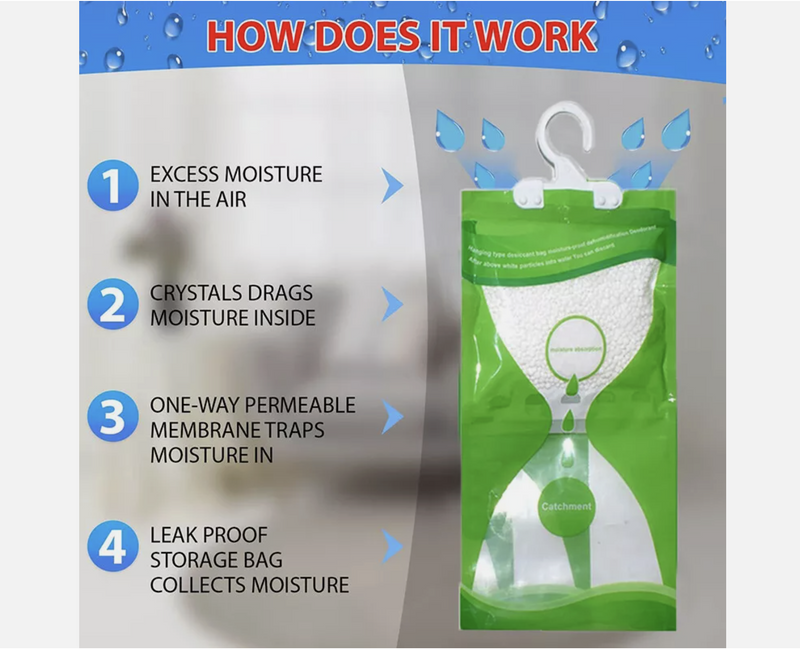 Dehumidifier Bag Moisture Absorber Hanging Wardrobe Drying Anti-mold Agent