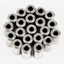 nzmegabuy 100-pack of 5mm metal bike cable housing end caps arranged in a cluster for bicycle maintenance