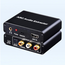 nzmegabuy HDMI ARC audio extractor with optical, coaxial, RCA, and 3.5mm outputs in a black metal casing