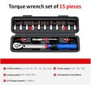 15Pcs 1/4 Torque Wrench Set 2-25NM, Bicycle Torque Tool, Torque Screw Drive