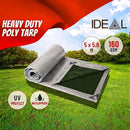 nzmegabuy heavy-duty 160gsm polyethylene tarpaulin with a reversible silver and dark-green waterproof design