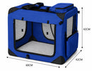 Collapsible Dog Crate – Soft Foldable Travel Cage, Navy Blue, 6 Sizes