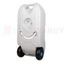 nzmegabuy 40L grey wheeled portable water tank with integrated wheels and flexible hose for camping and caravans