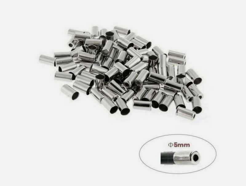 100pcs 5mm Housing End Caps Bike Ferrules Ferrule Brake Cable Metal Bicycle