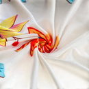 nzmegabuy floral print stretch fabric recliner chair cover in white with yellow and orange botanical patterns
