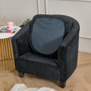 Tub Chair Cover + Cushion Cover  VELVET  Black
