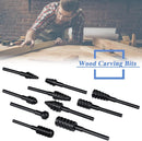10PCS Drill Bits 1/4" Round Shank Rotary Burr Set Wood Rasp File Drill Bits