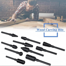 nzmegabuy 10-piece black high-carbon steel rotary burr drill bit set for woodworking carving and shaping