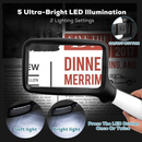 nzmegabuy Tobegiga rectangular 3X magnifying glass with 5 dimmable LED lights for reading and low vision aid