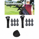 nzmegabuy 3-piece golf club head cover set in black nylon with interchangeable number tags for fairway woods