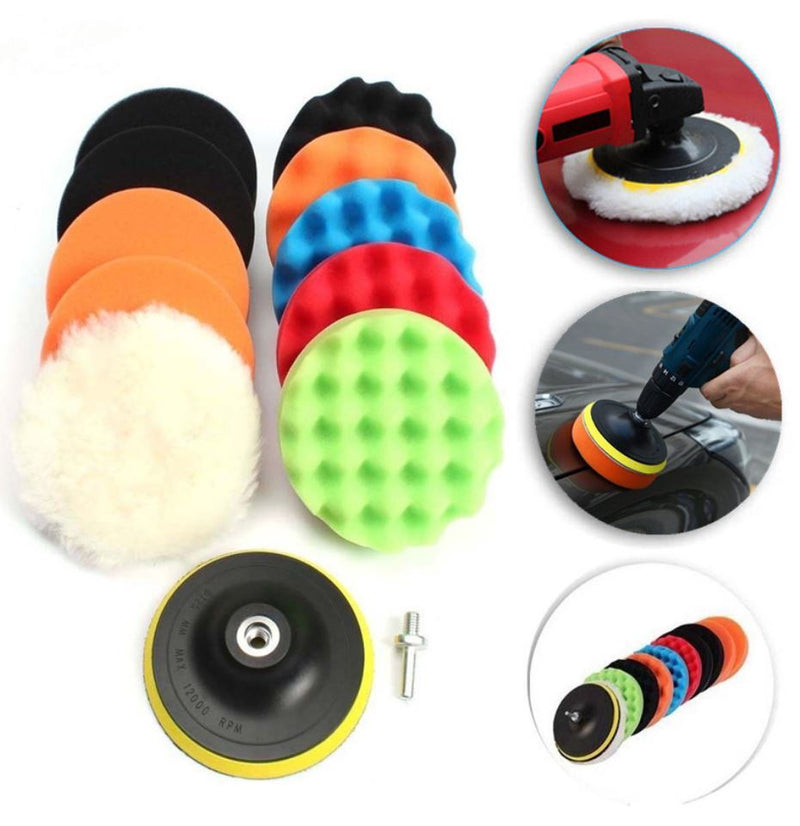 Car Polisher Buffer Cleaning Kit Polishing Waxing Buffing Sponge Pads