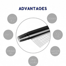 nzmegabuy 5D gloss black carbon fibre vinyl wrap roll with infographic highlighting waterproof and reusable features