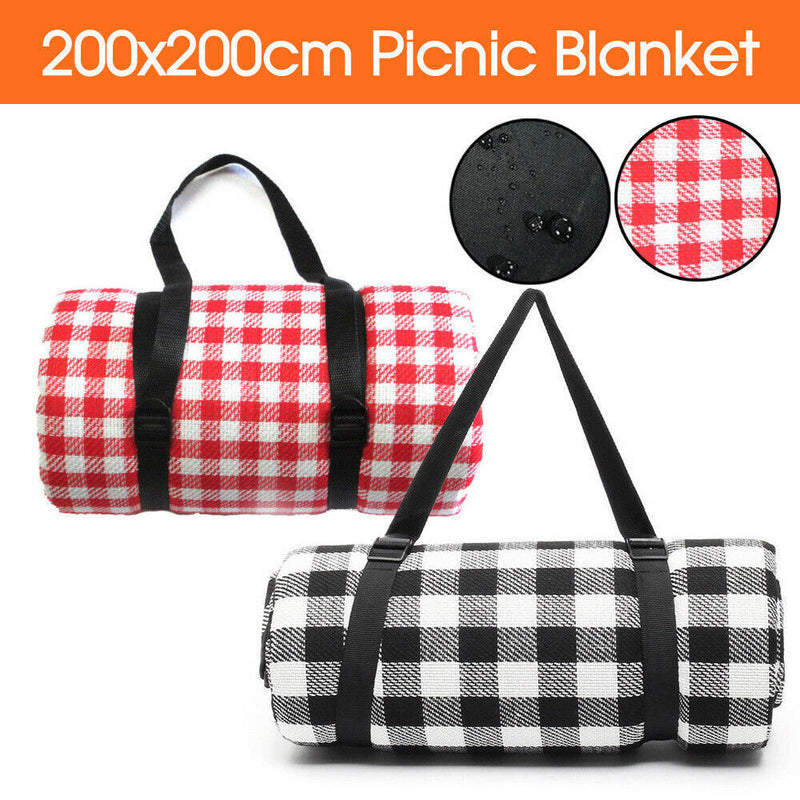 Large Picnic Blanket Premium Cashmere Rug Waterproof Mat Outdoor 200X200 * 2 Colors