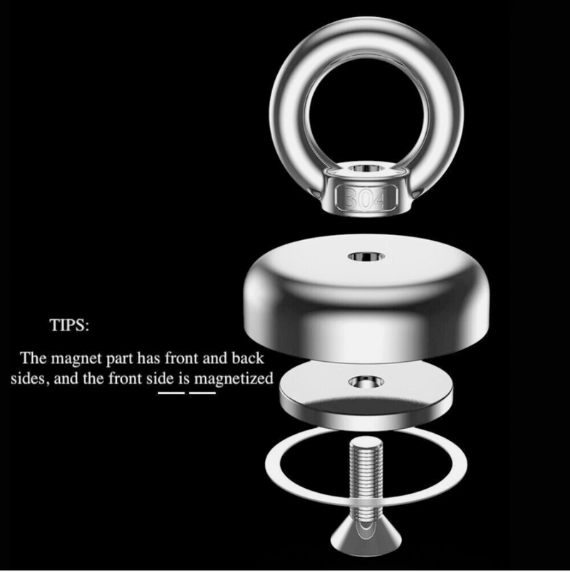 Salvage Magnet Recovery Neodymium Strong Magnetic Hook Treasure Hunting Fishing *3 Sizes