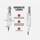 nzmegabuy instructional diagram showing three steps to use an automotive terminal pin removal tool on a wire connector