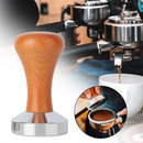 nzmegabuy stainless steel espresso coffee tamper with an ergonomic wooden handle for professional barista extraction
