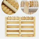 nzmegabuy wooden foot roller massager with five textured rollers for reflexology and manual foot relief