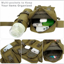 nzmegabuy army green tactical waist pack with multiple compartments, bottle holder, and organized storage for hiking.