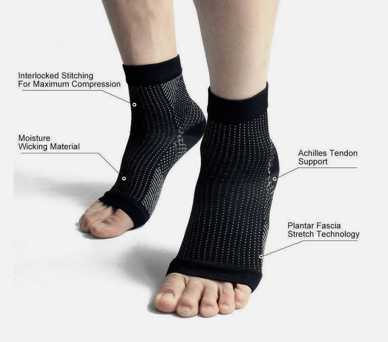 1 Pair Plantar Fasciitis Compression Socks Heel Foot Arch Pain Relief Support * 2 Sizes