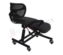 nzmegabuy black ergonomic kneeling chair with backrest, memory foam cushions, and adjustable height metal frame